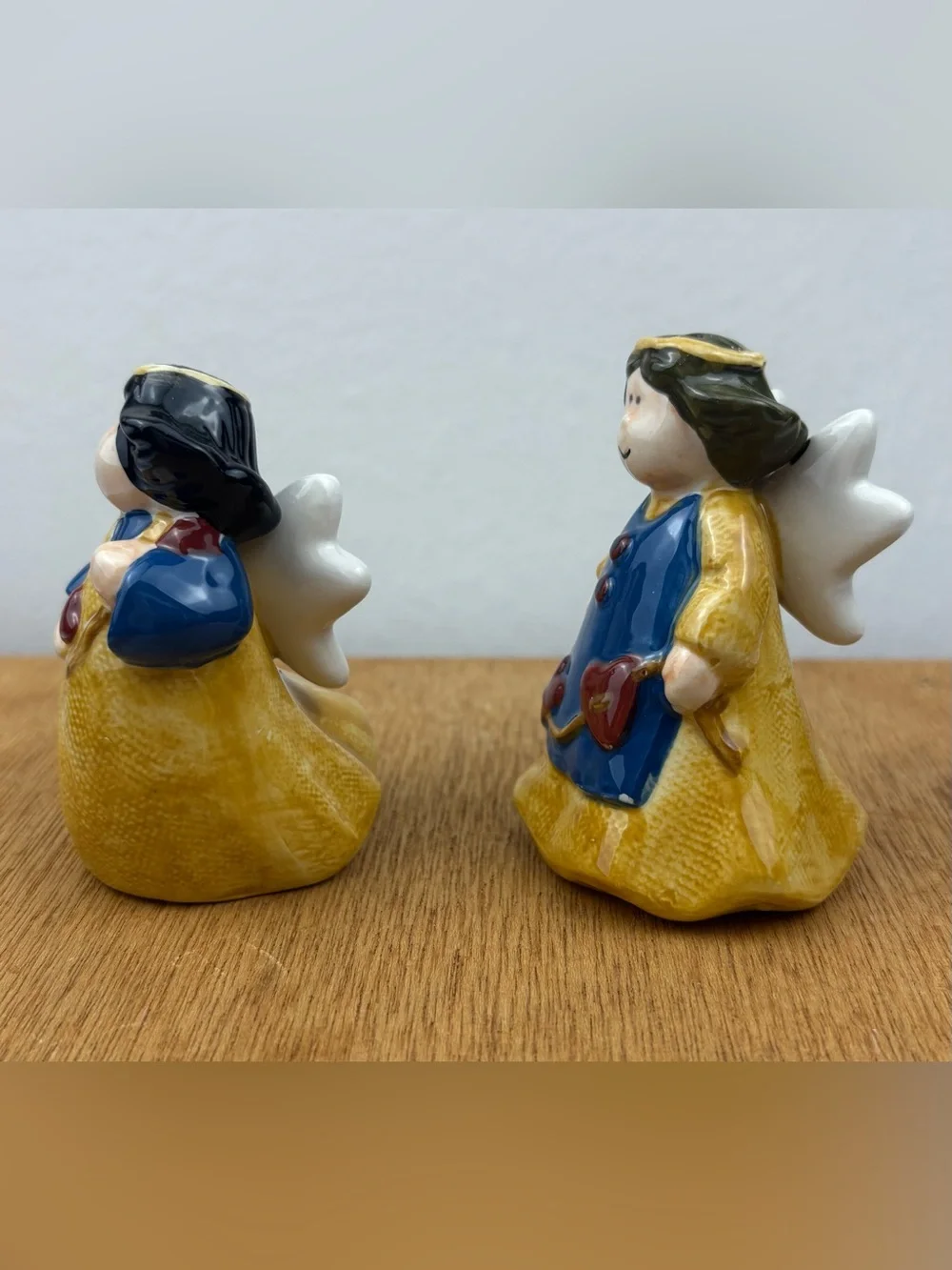 Vintage-style Christmas Angel ceramic salt and pepper shakers